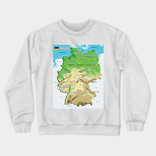 Physical map of Germany Crewneck Sweatshirt